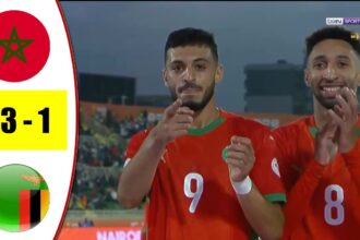 ملخص مباراة المنتخب المغربي ضد زامبيا في كأس أفريقيا للمحليين