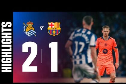 ملخص فوز ريال سوسييداد على برشلونة 2-1 (الدوري الإسباني)