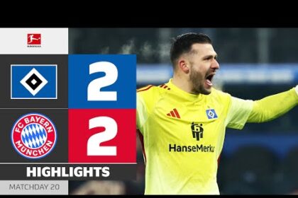 ملخص تعادل بايرن ميونيخ مع هامبورج 2-2 (الدوري الألماني)
