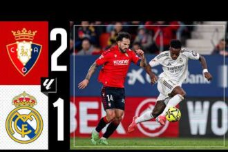 ملخص فوز أوساسونا على ريال مدريد 2-1 (الدوري الإسباني)