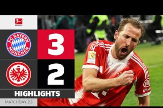 أهداف مباراة بايرن ميونيخ مع آينتراخت فرانكفورت 3-2 (الدوري الألماني)