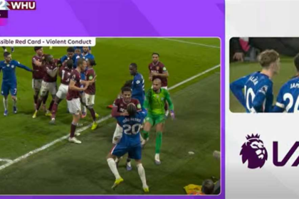 مشادة وطرد في مباراة تشيلسي ووست هام (الدوري الإنجليزي)