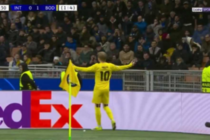 هدف بودو جليمت الأول في إنتر (دوري أبطال أوروبا)