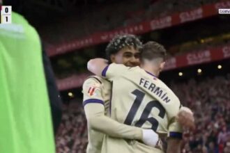 هدف برشلونة الأول ضد أتلتيك بلباو - لامين يامال (الدوري الإسباني)