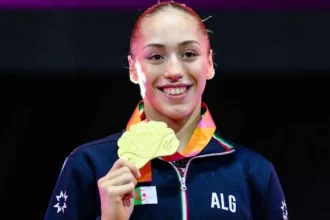 الجزائرية كيليا نمور تتوج بميدالية ذهبية في كأس العالم للجمباز